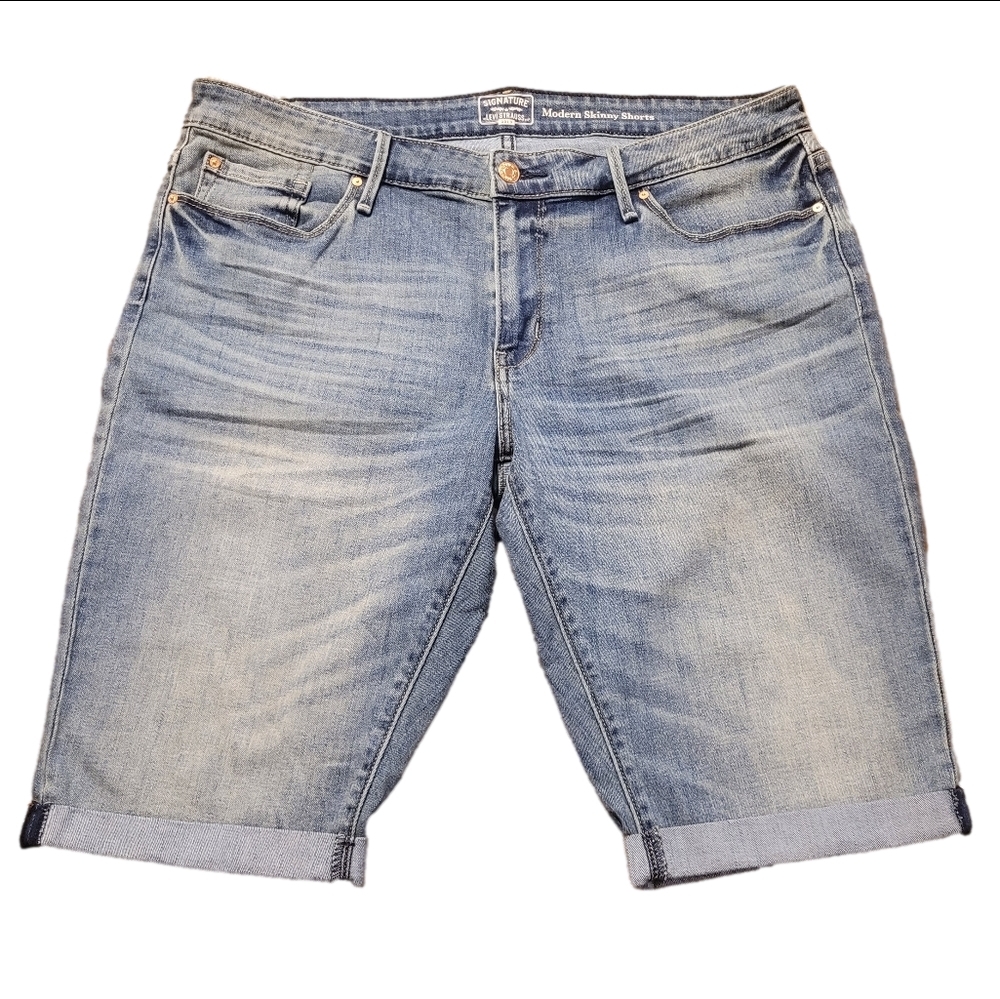 Levi Strauss Modern Skinny Longer Length Denim Shorts - Board Shorts - Size 18W